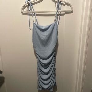 Hello Molly Blue Ruched Mini Dress